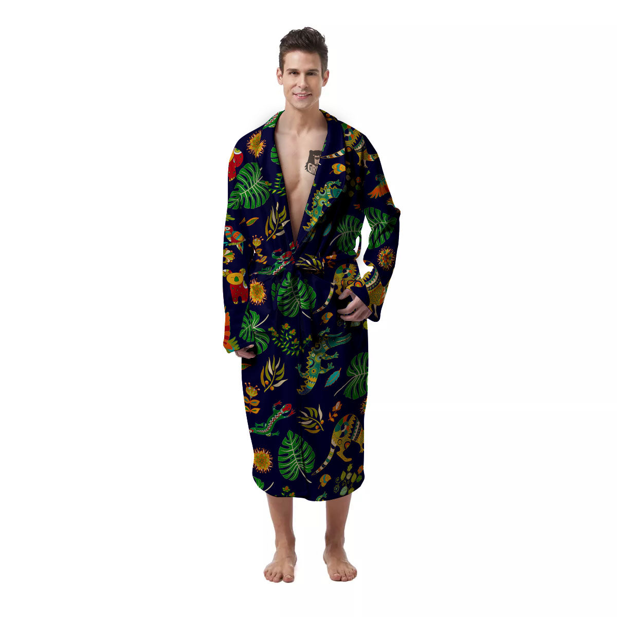 Art Australian Aboriginal Print Men's Robe-grizzshop