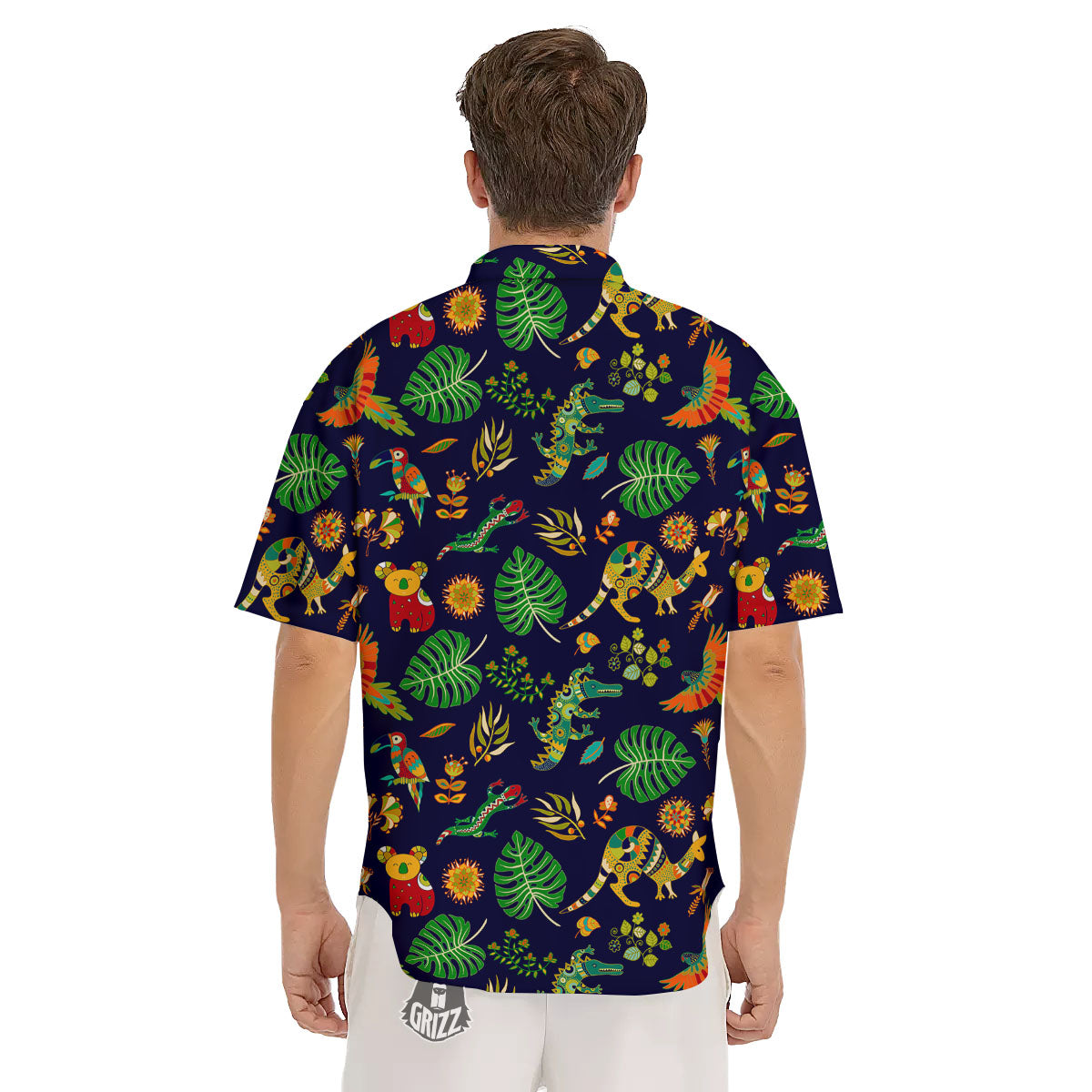 Art Australian Aboriginal Print Men's Short Sleeve Shirts-grizzshop