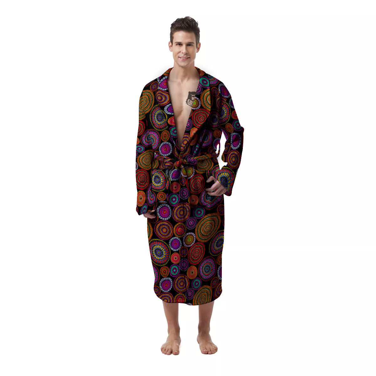 Art Australian Aboriginal Print Pattern Men's Robe-grizzshop