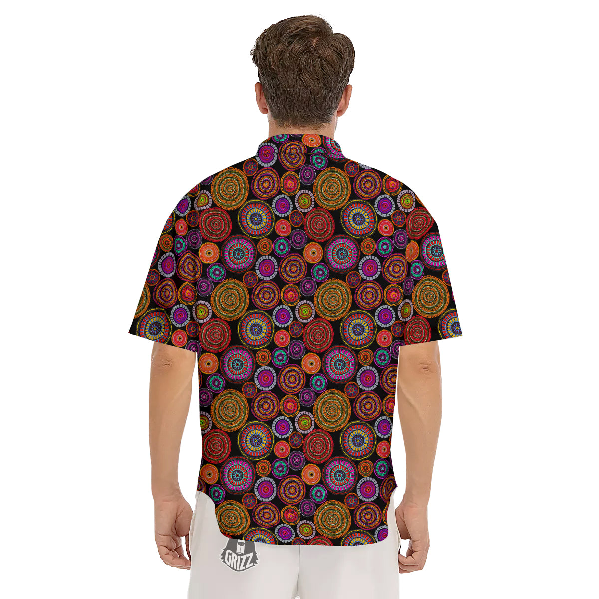 Art Australian Aboriginal Print Pattern Men's Short Sleeve Shirts-grizzshop