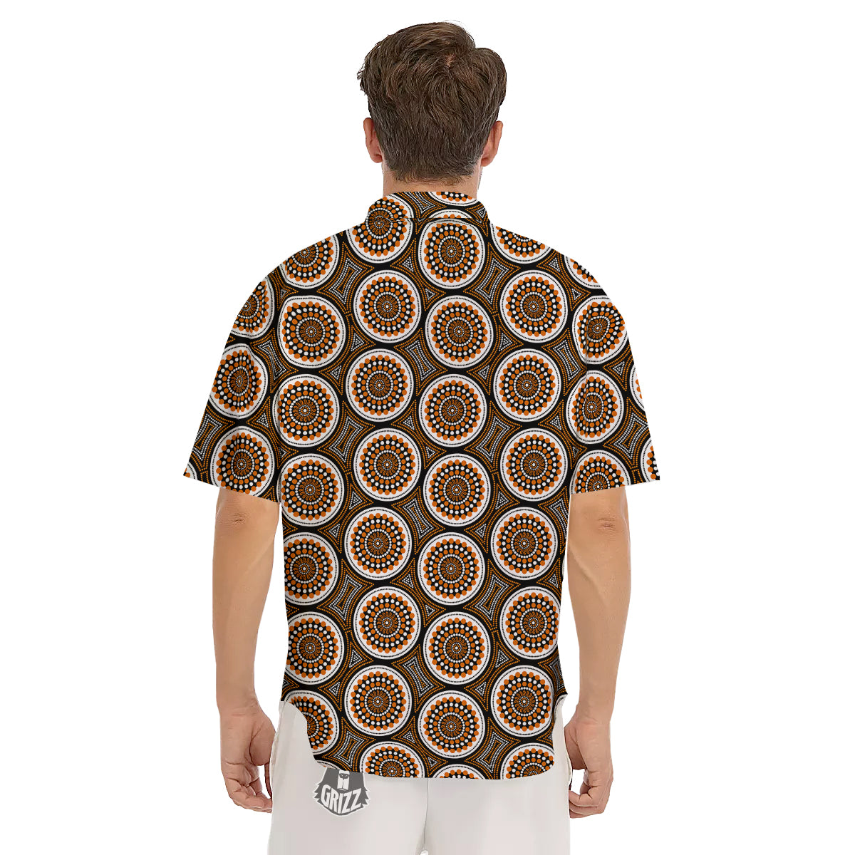 Art Dot Aboriginal Print Pattern Men's Short Sleeve Shirts-grizzshop