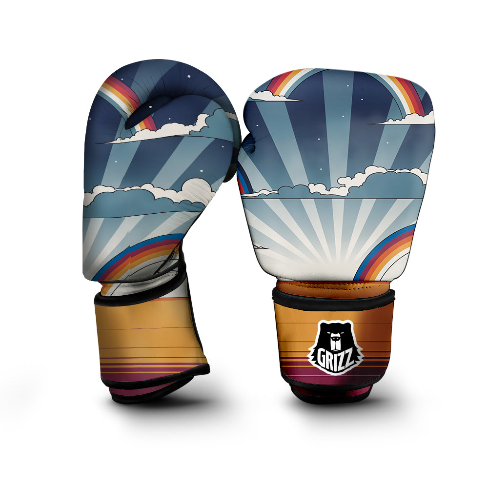 Art Style Hippie 1960s Print Boxing Gloves-grizzshop