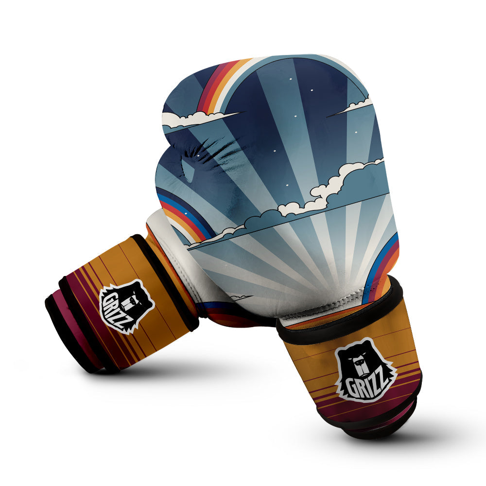 Art Style Hippie 1960s Print Boxing Gloves-grizzshop