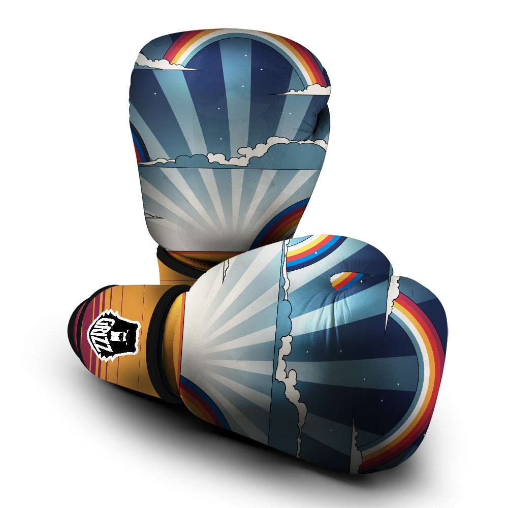 Art Style Hippie 1960s Print Boxing Gloves-grizzshop