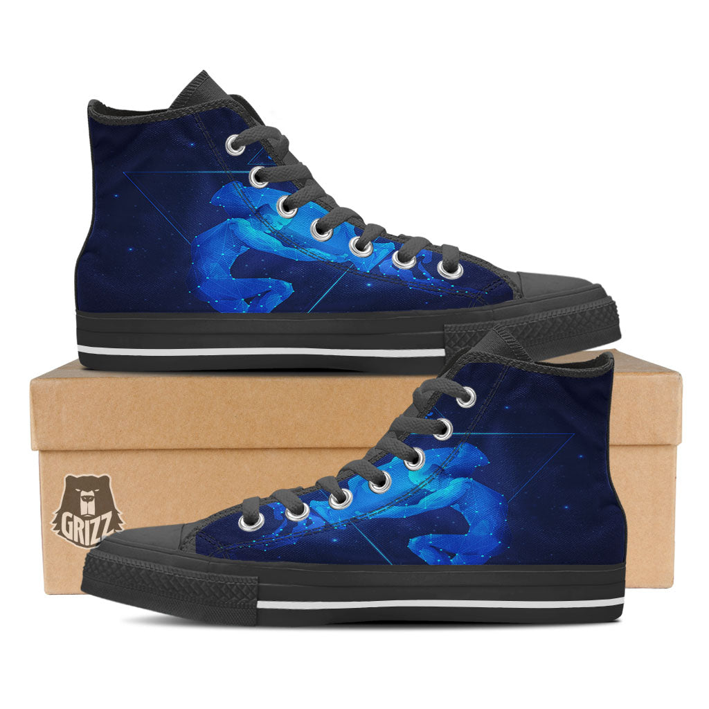 Astrological And Aquarius Signs Print Black High Top Shoes-grizzshop