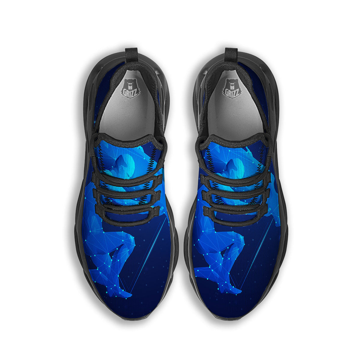 Astrological And Aquarius Signs Print Black Running Shoes-grizzshop