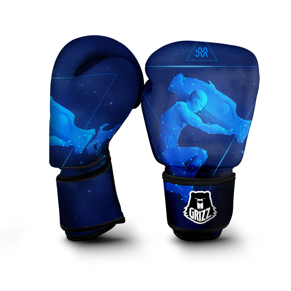 Astrological And Aquarius Signs Print Boxing Gloves-grizzshop