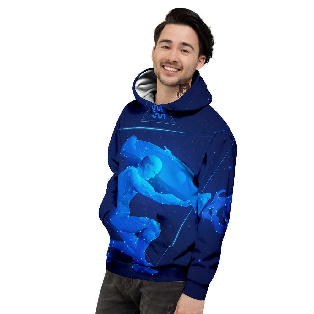 Astrological And Aquarius Signs Print Men's Hoodie-grizzshop
