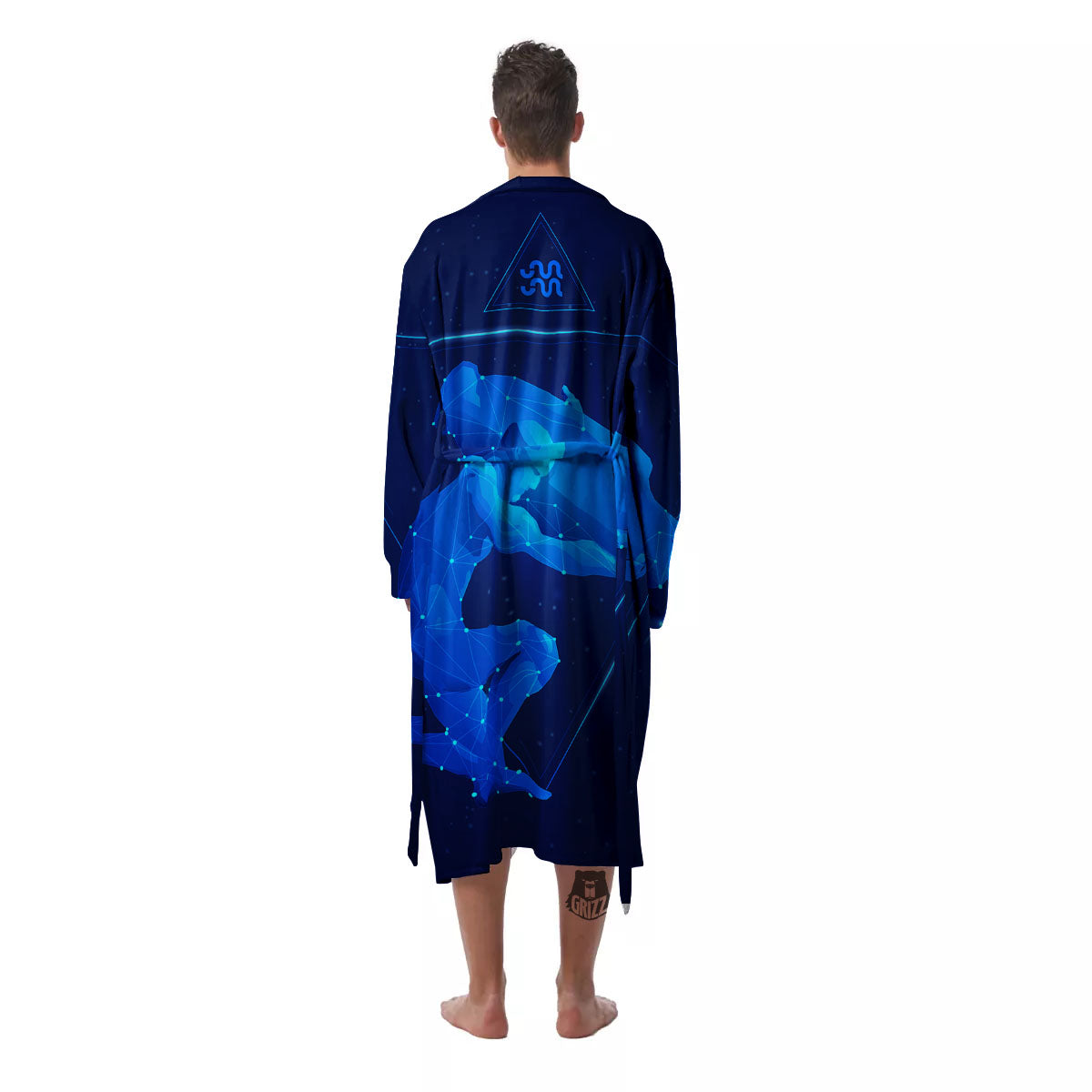 Astrological And Aquarius Signs Print Men's Robe-grizzshop