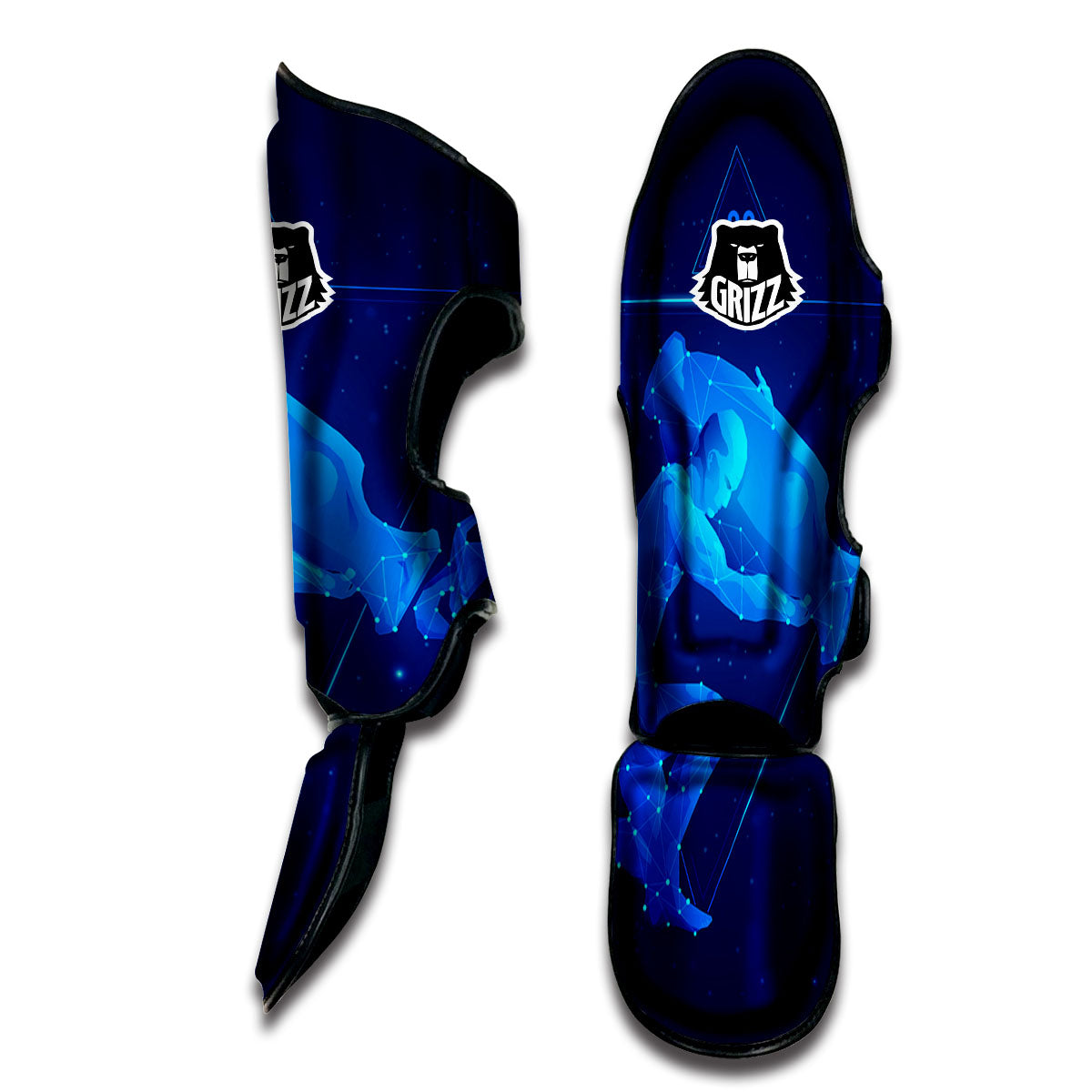 Astrological And Aquarius Signs Print Muay Thai Shin Guards-grizzshop