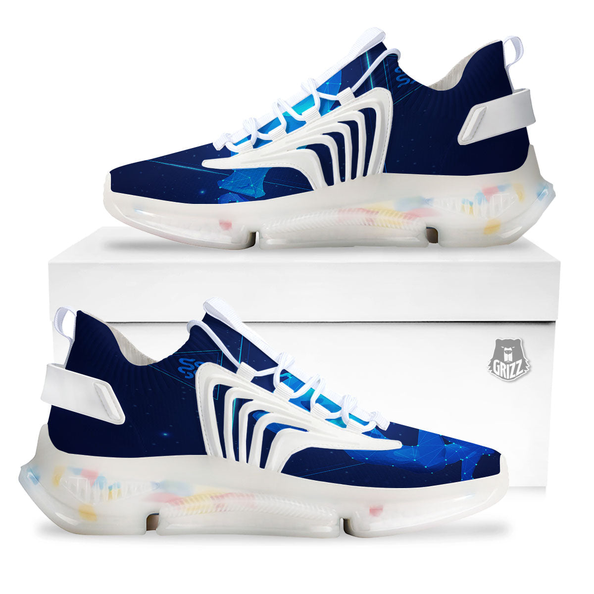 Astrological And Aquarius Signs Print White Gym Shoes-grizzshop