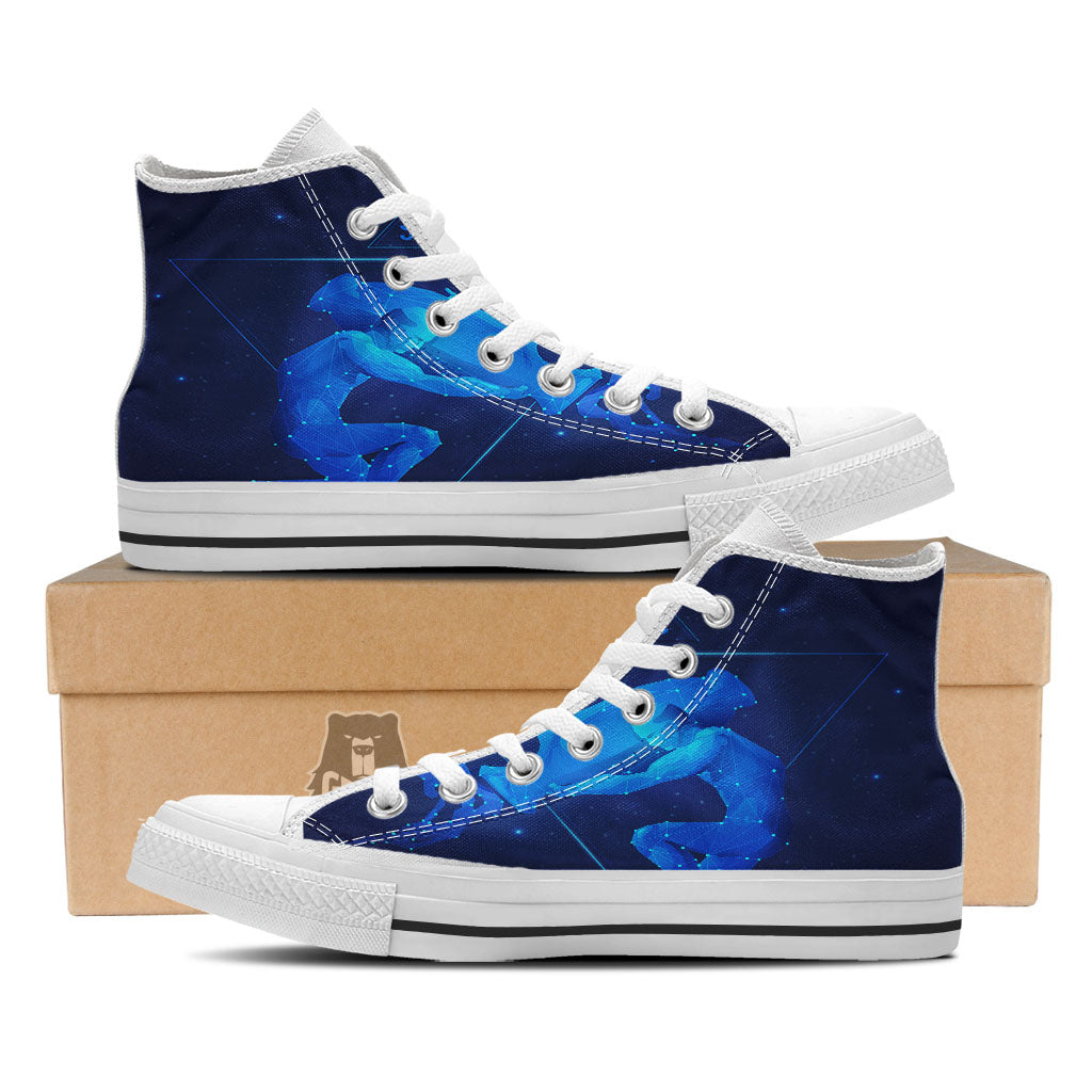 Astrological And Aquarius Signs Print White High Top Shoes-grizzshop
