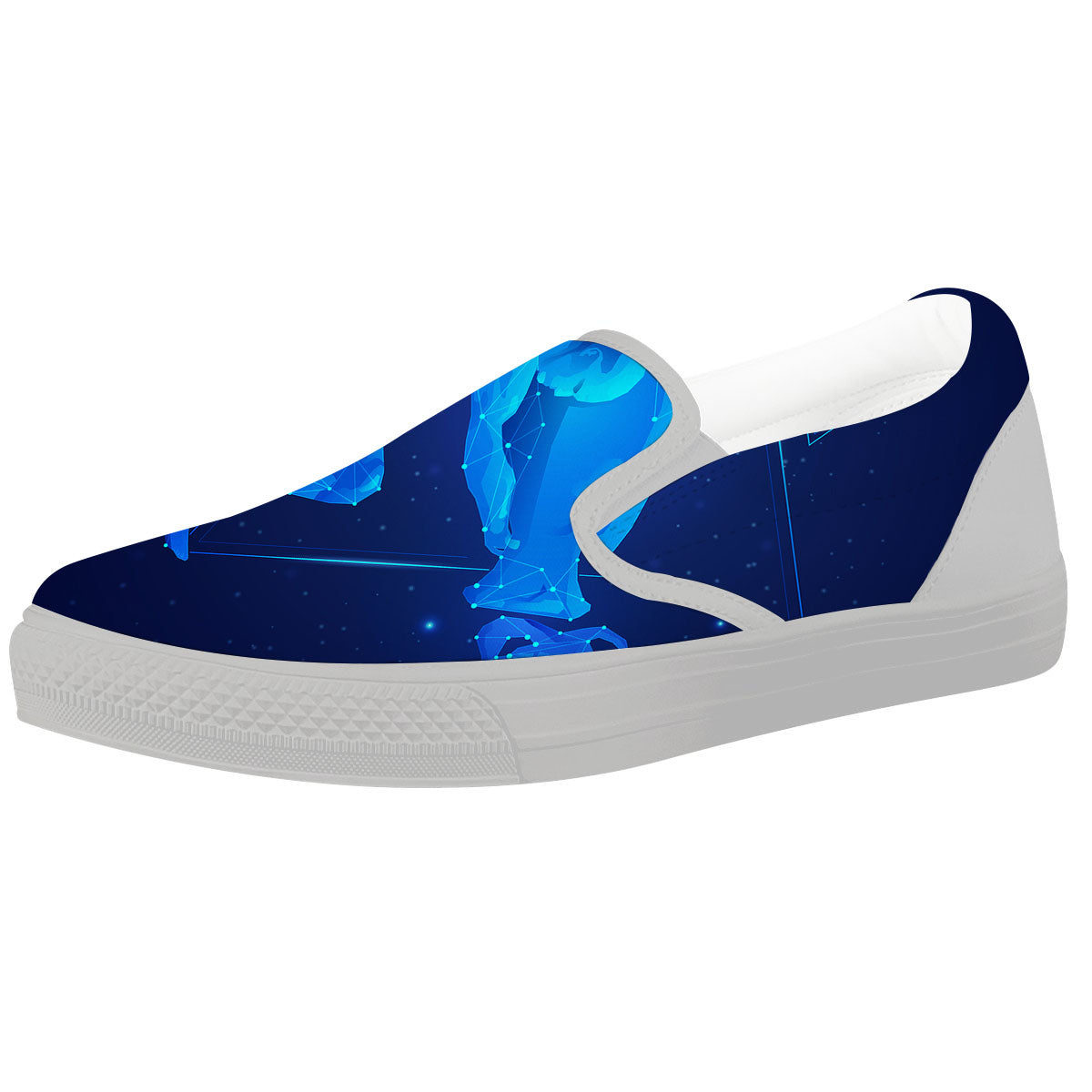 Astrological And Aquarius Signs Print White Slip On Shoes-grizzshop