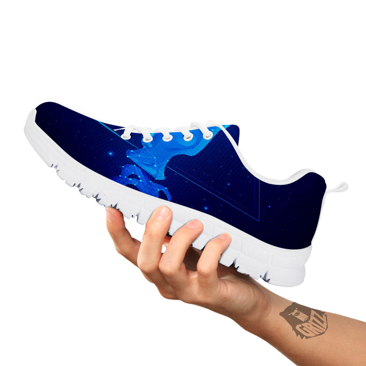 Astrological And Aquarius Signs Print White Sneaker-grizzshop