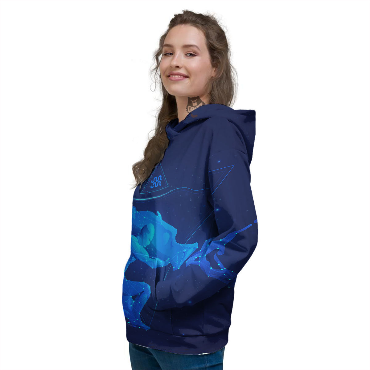 Astrological And Aquarius Signs Print Women's Hoodie-grizzshop