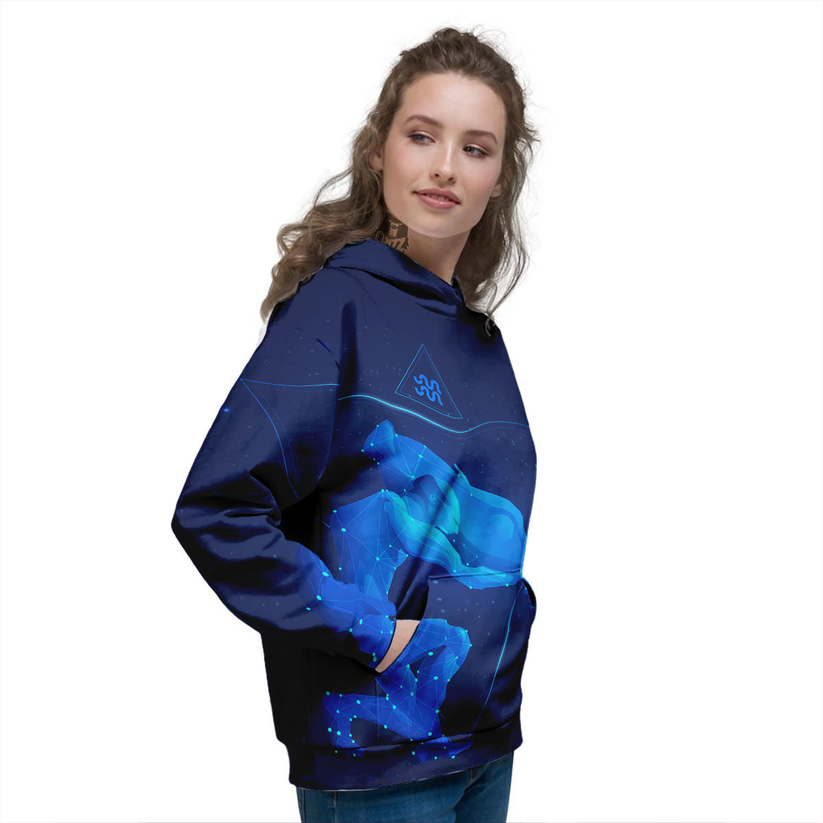 Astrological And Aquarius Signs Print Women's Hoodie-grizzshop