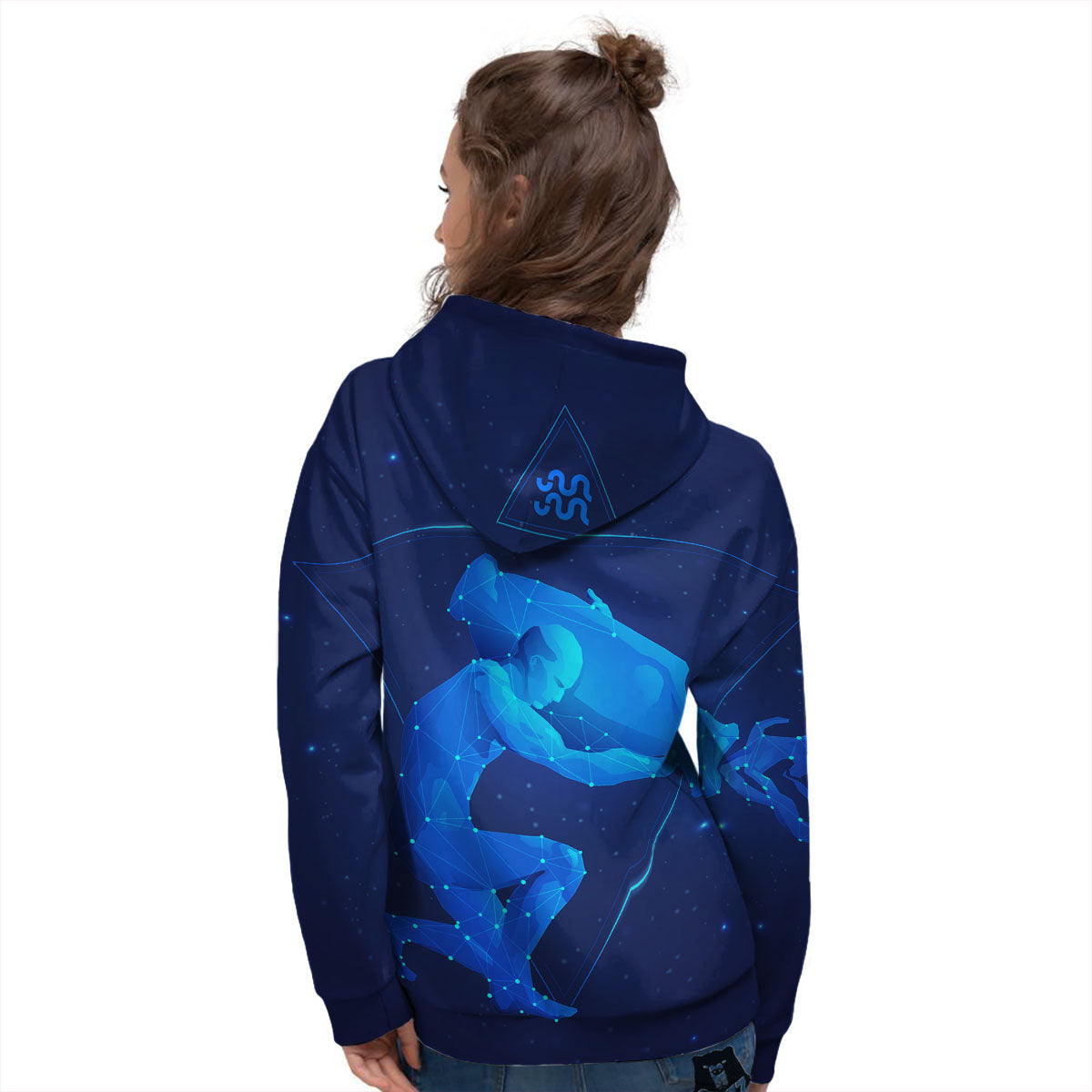 Astrological And Aquarius Signs Print Women's Hoodie-grizzshop