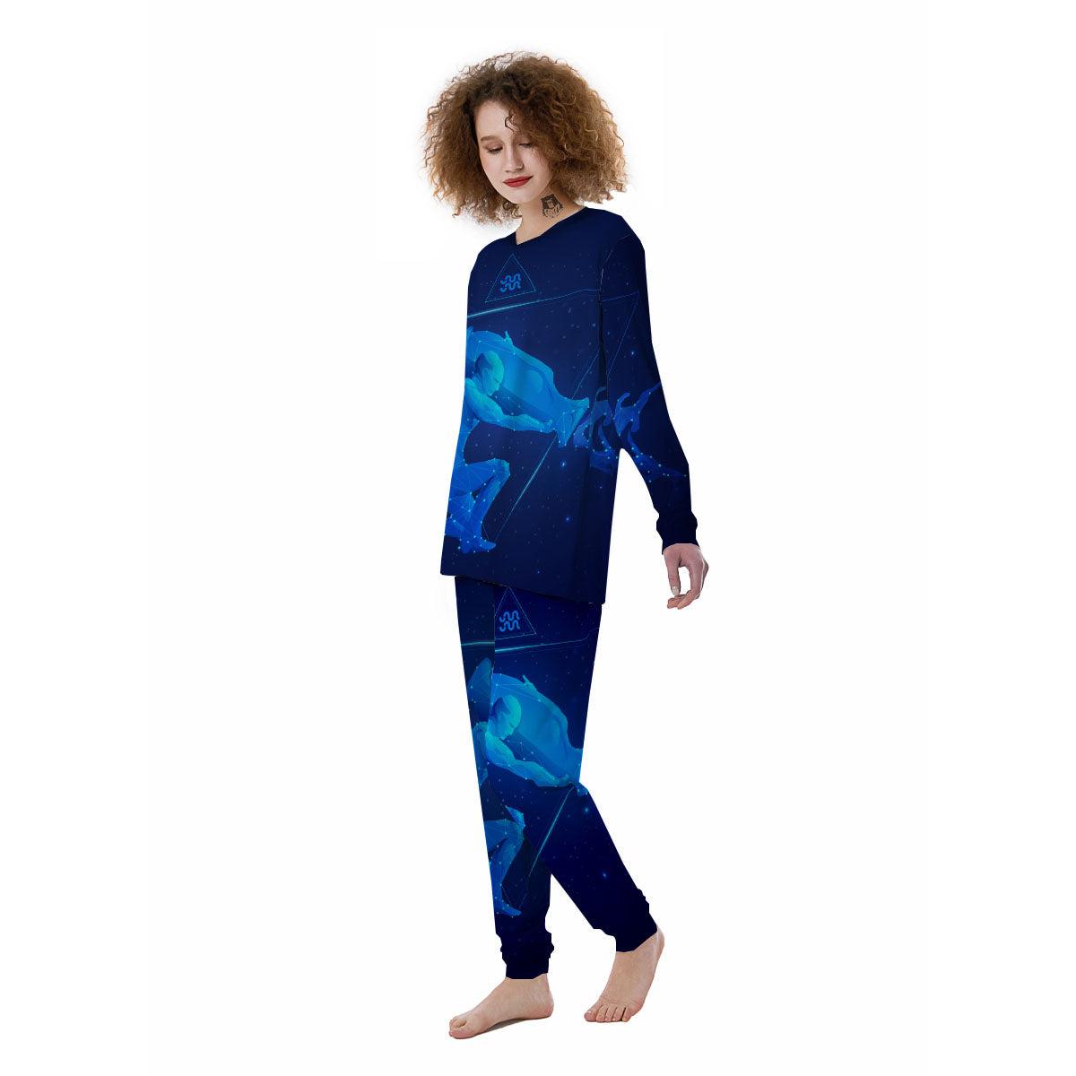 Astrological And Aquarius Signs Print Women's Pajamas-grizzshop