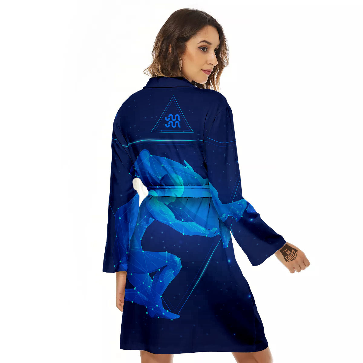 Astrological And Aquarius Signs Print Women's Robe-grizzshop