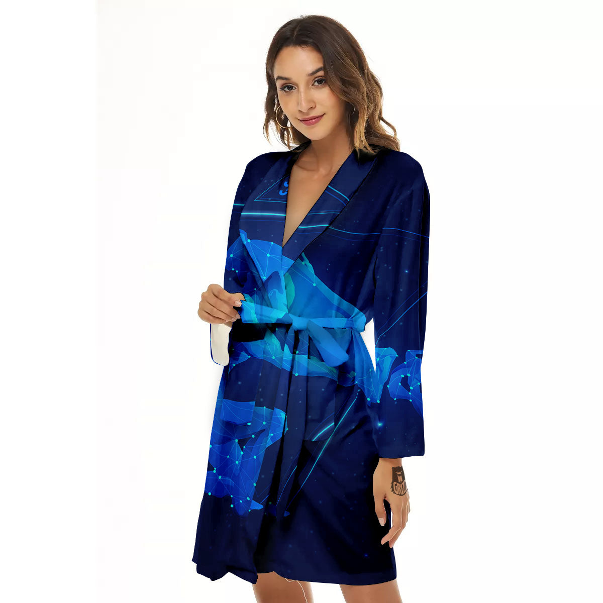 Astrological And Aquarius Signs Print Women's Robe-grizzshop