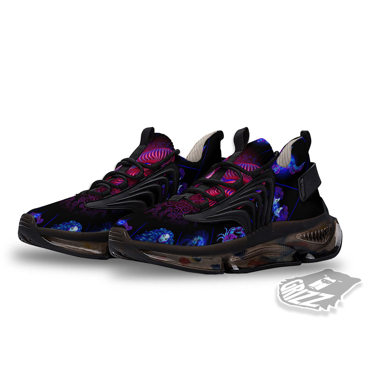 Astrological And Aries Signs Print Black Gym Shoes-grizzshop