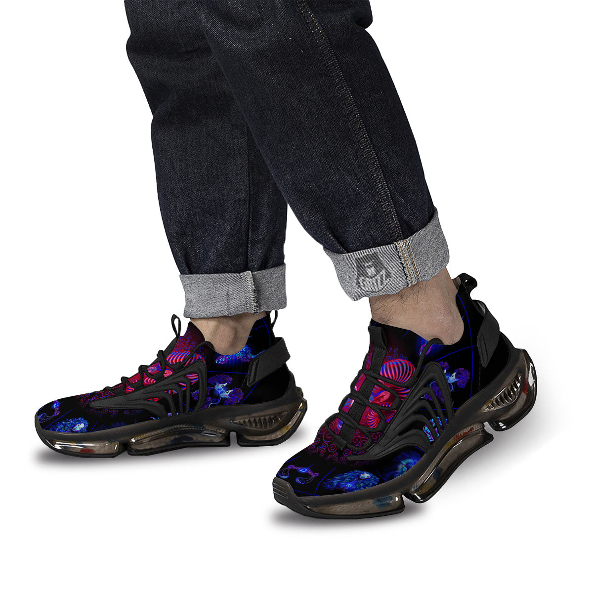 Astrological And Aries Signs Print Black Gym Shoes-grizzshop
