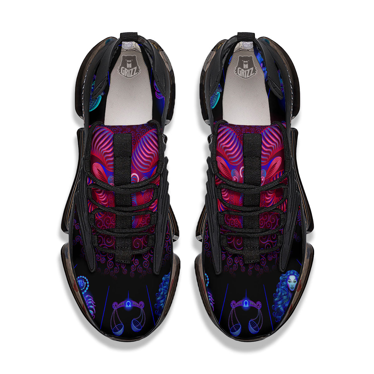 Astrological And Aries Signs Print Black Gym Shoes-grizzshop