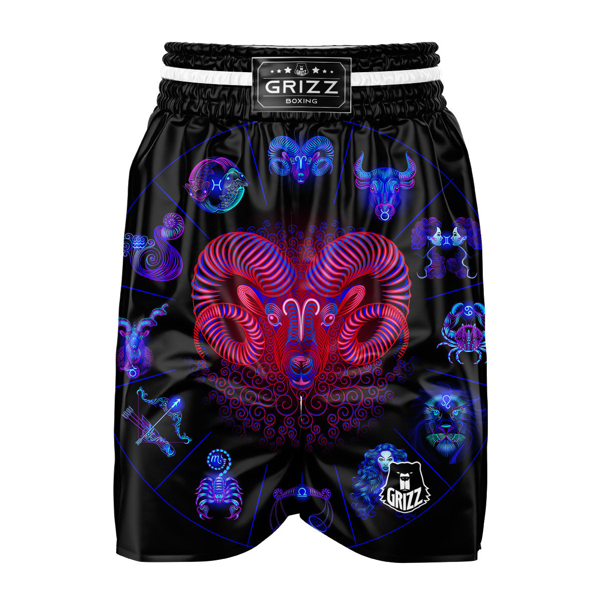 Astrological And Aries Signs Print Boxing Shorts-grizzshop