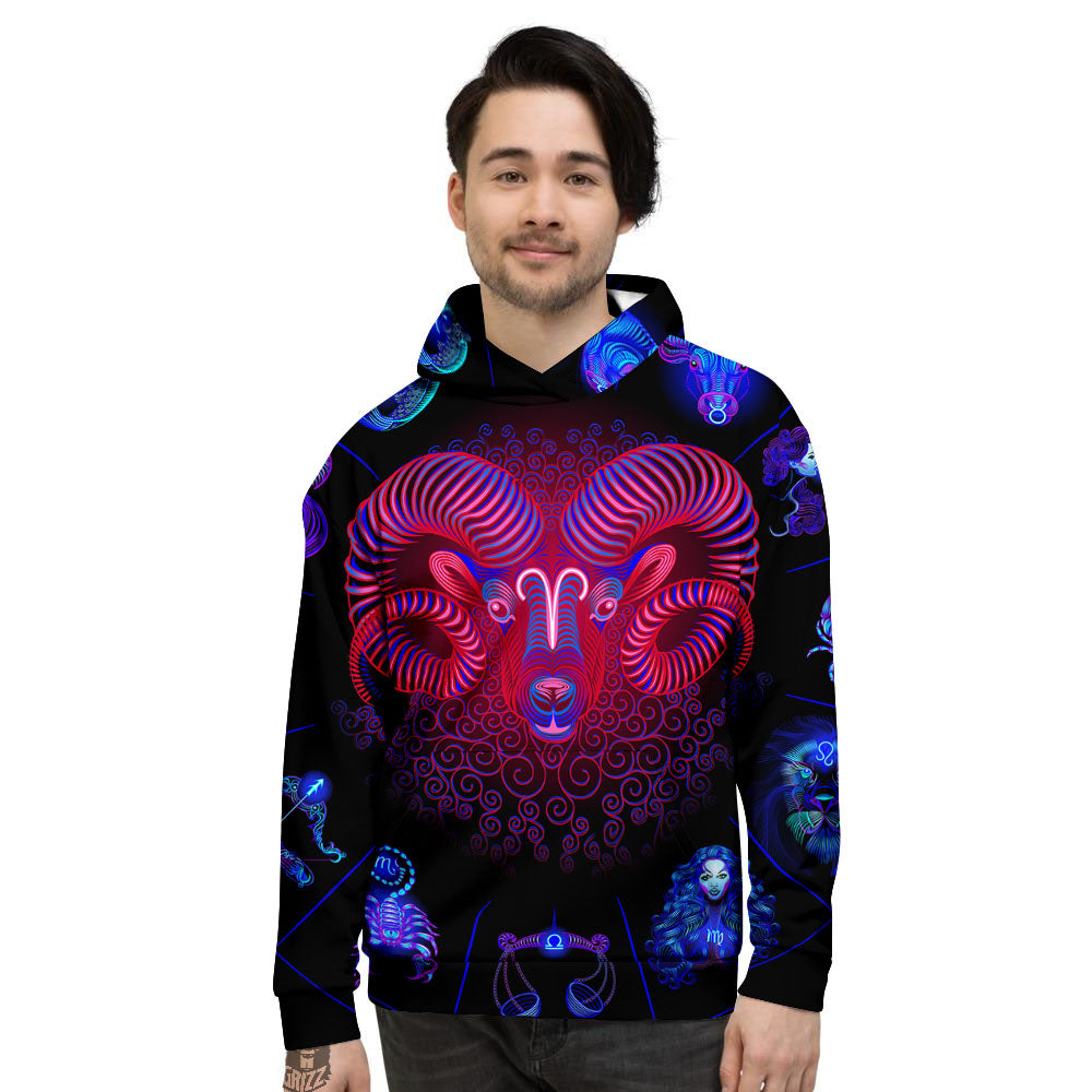 Astrological And Aries Signs Print Men's Hoodie-grizzshop
