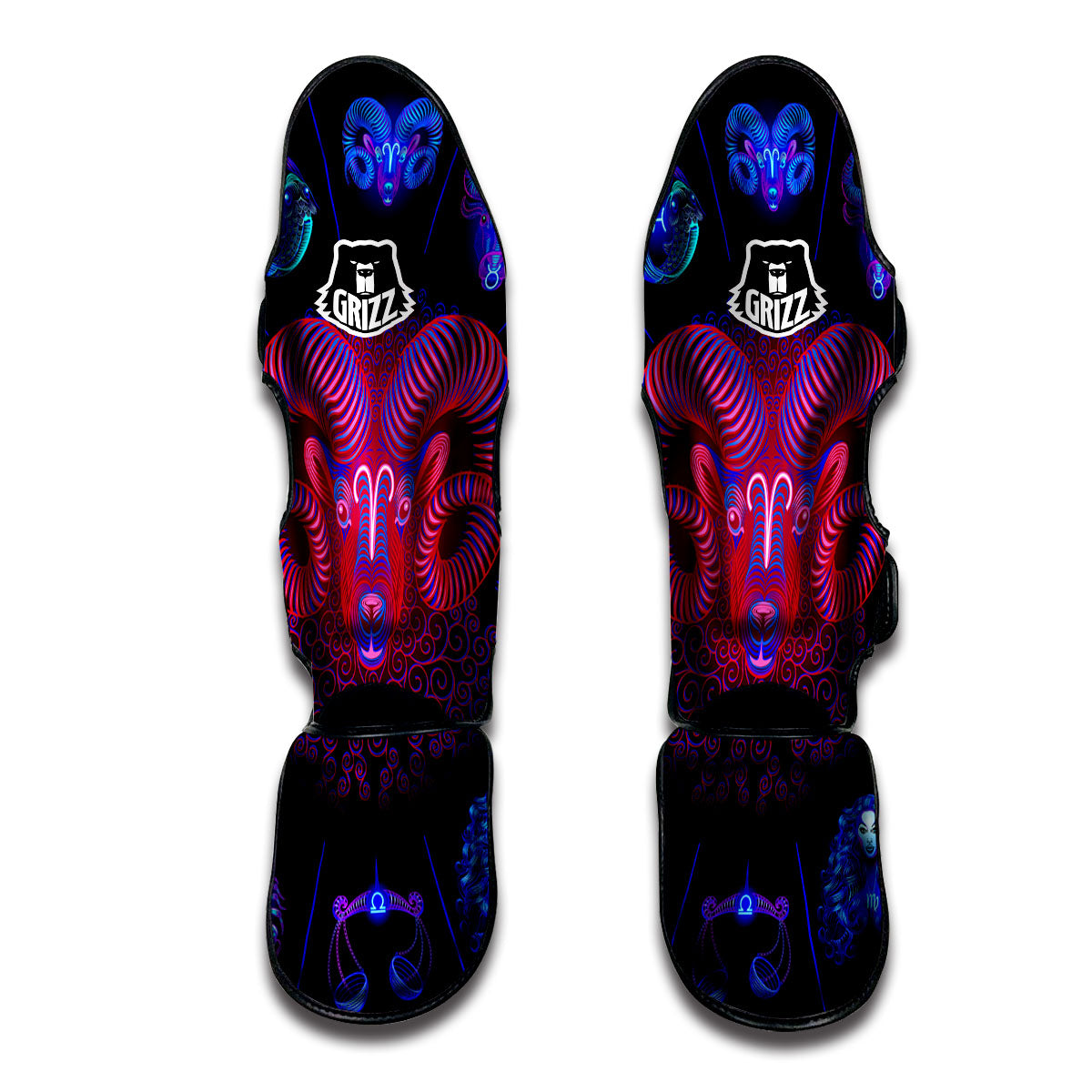 Astrological And Aries Signs Print Muay Thai Shin Guards-grizzshop