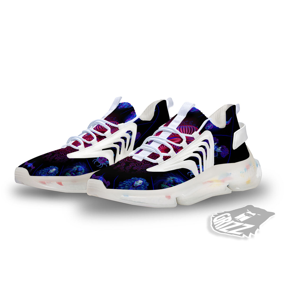 Astrological And Aries Signs Print White Gym Shoes-grizzshop