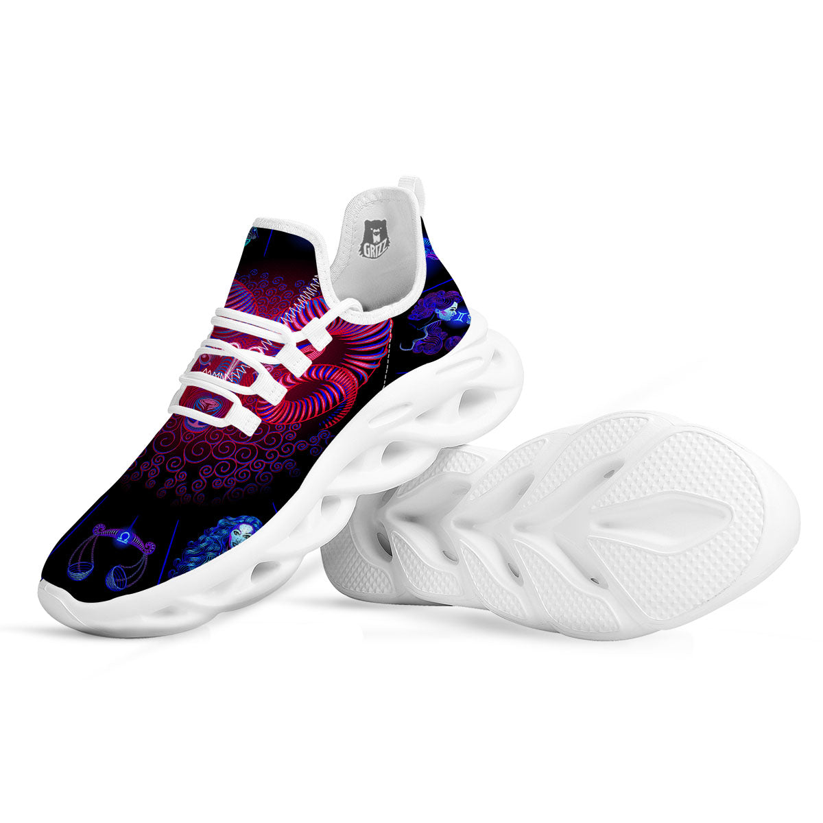 Astrological And Aries Signs Print White Running Shoes-grizzshop
