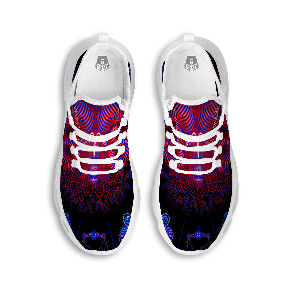 Astrological And Aries Signs Print White Running Shoes-grizzshop