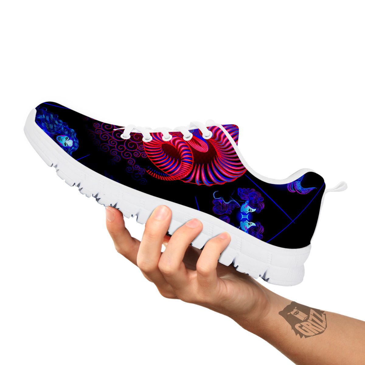 Astrological And Aries Signs Print White Sneaker-grizzshop