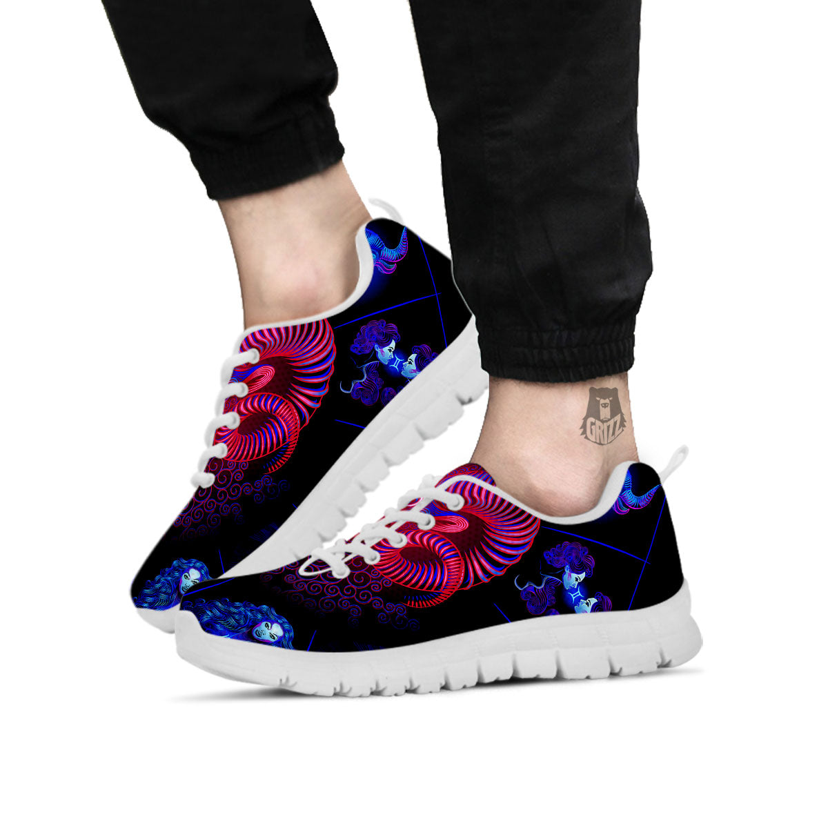 Astrological And Aries Signs Print White Sneaker-grizzshop