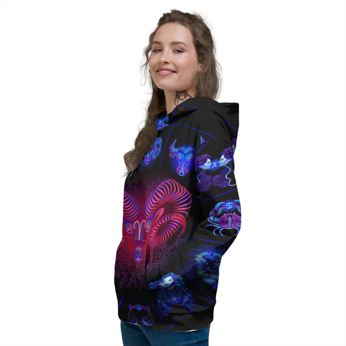Astrological And Aries Signs Print Women's Hoodie-grizzshop