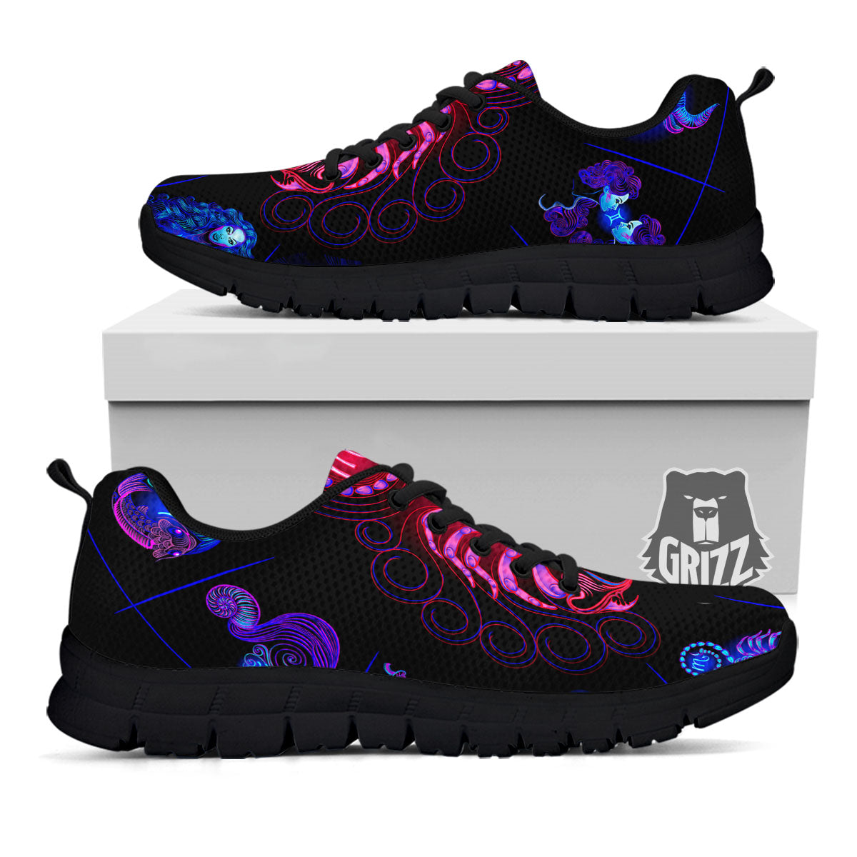 Astrological And Scorpio Signs Print Black Sneaker-grizzshop