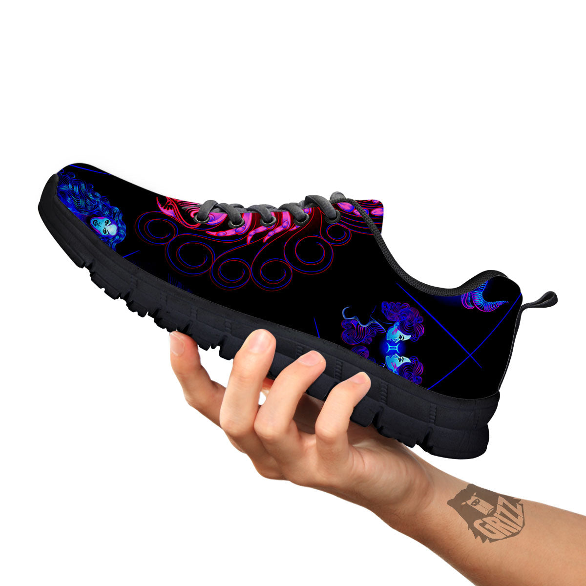 Astrological And Scorpio Signs Print Black Sneaker-grizzshop