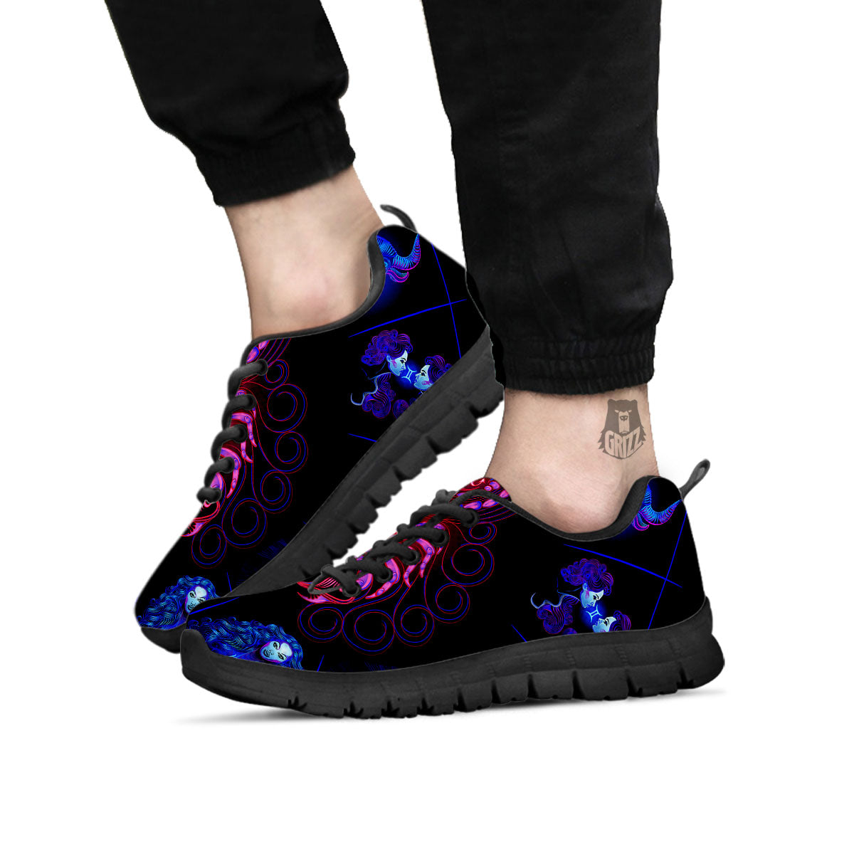 Astrological And Scorpio Signs Print Black Sneaker-grizzshop