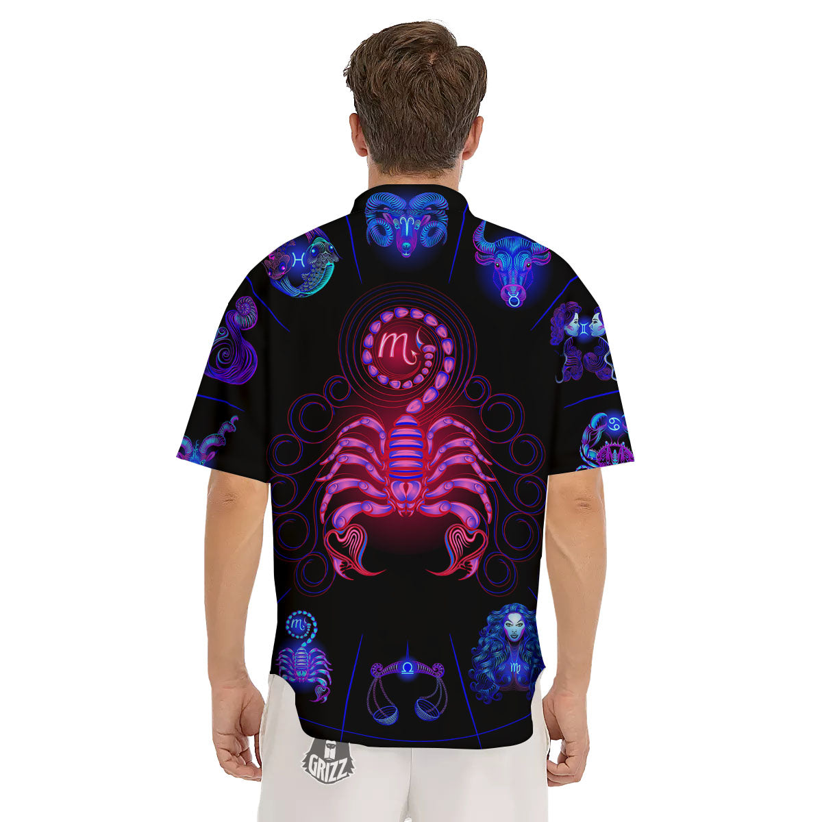 Astrological And Scorpio Signs Print Men's Short Sleeve Shirts-grizzshop