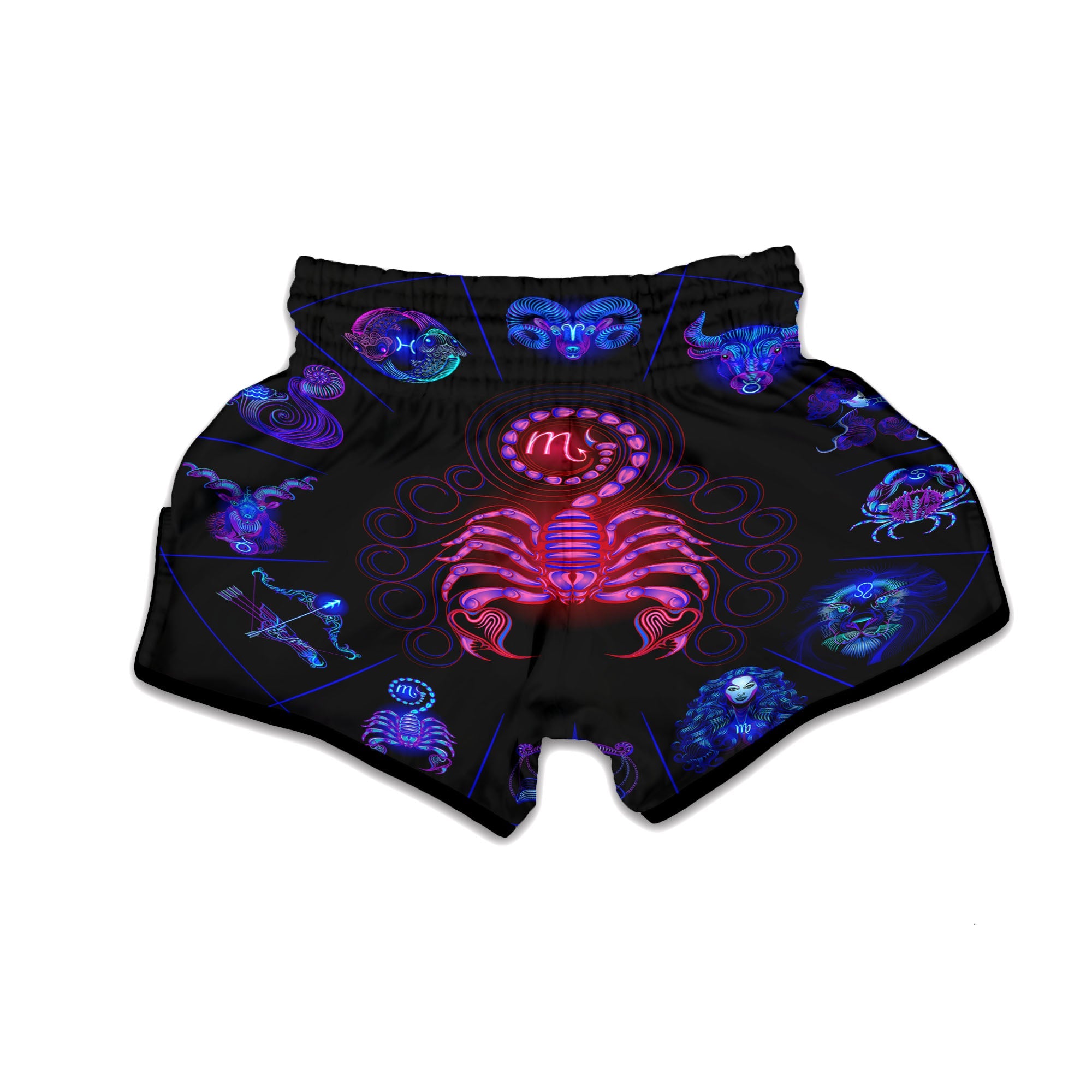 Astrological And Scorpio Signs Print Muay Thai Boxing Shorts-grizzshop