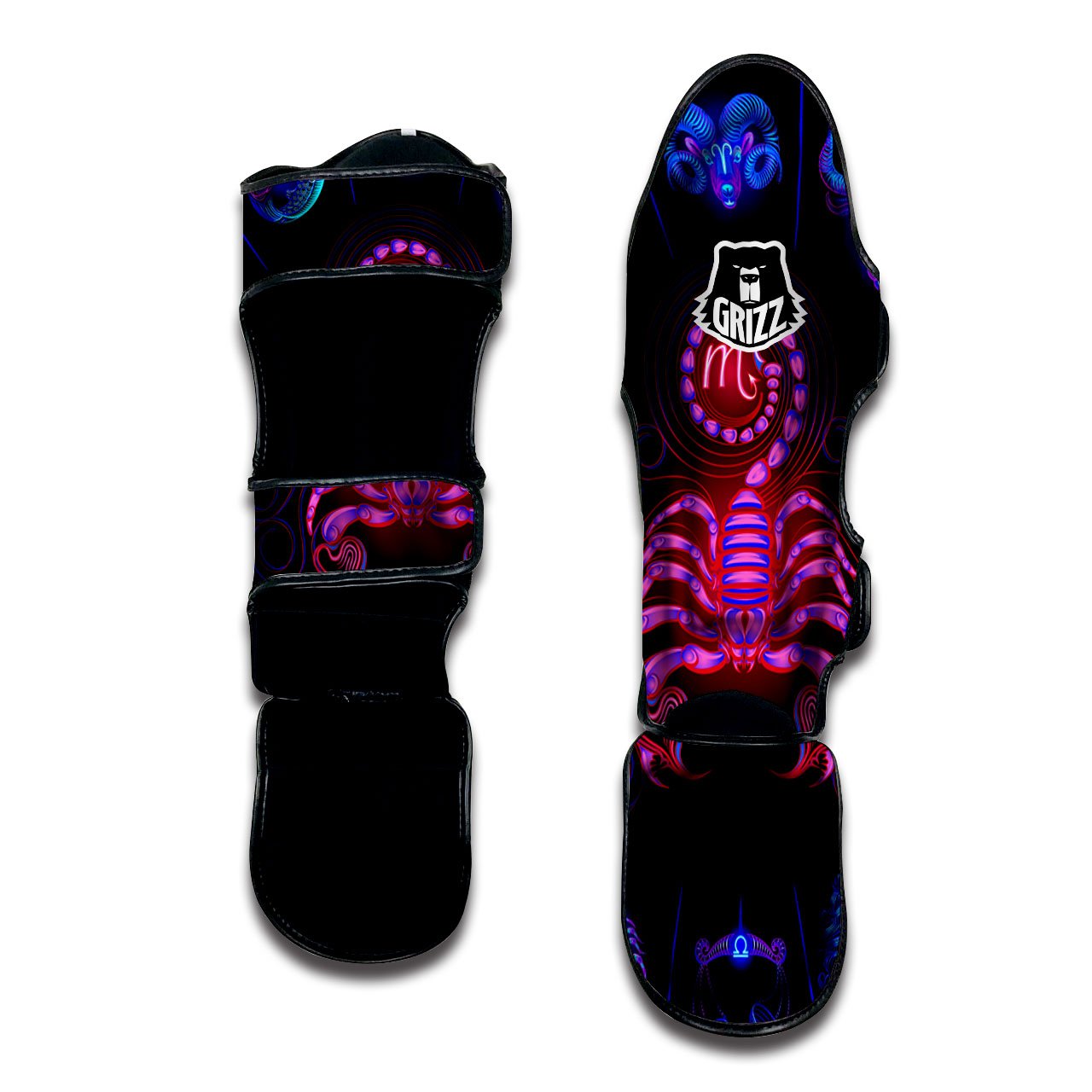 Astrological And Scorpio Signs Print Muay Thai Shin Guards-grizzshop