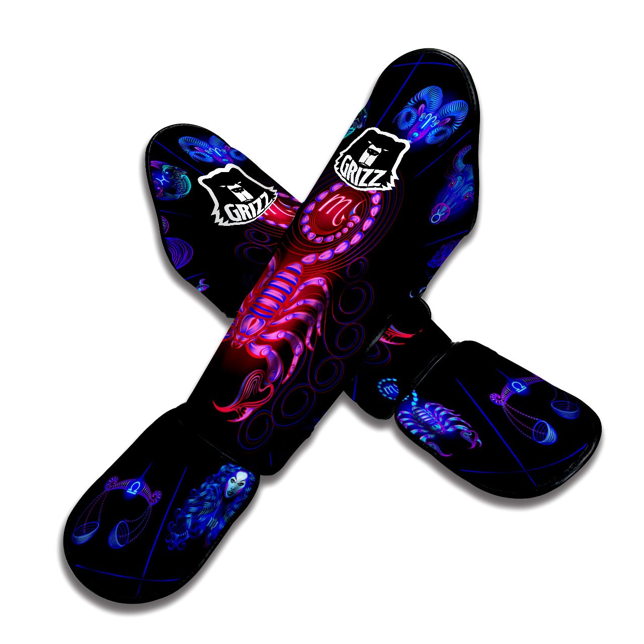 Astrological And Scorpio Signs Print Muay Thai Shin Guards-grizzshop