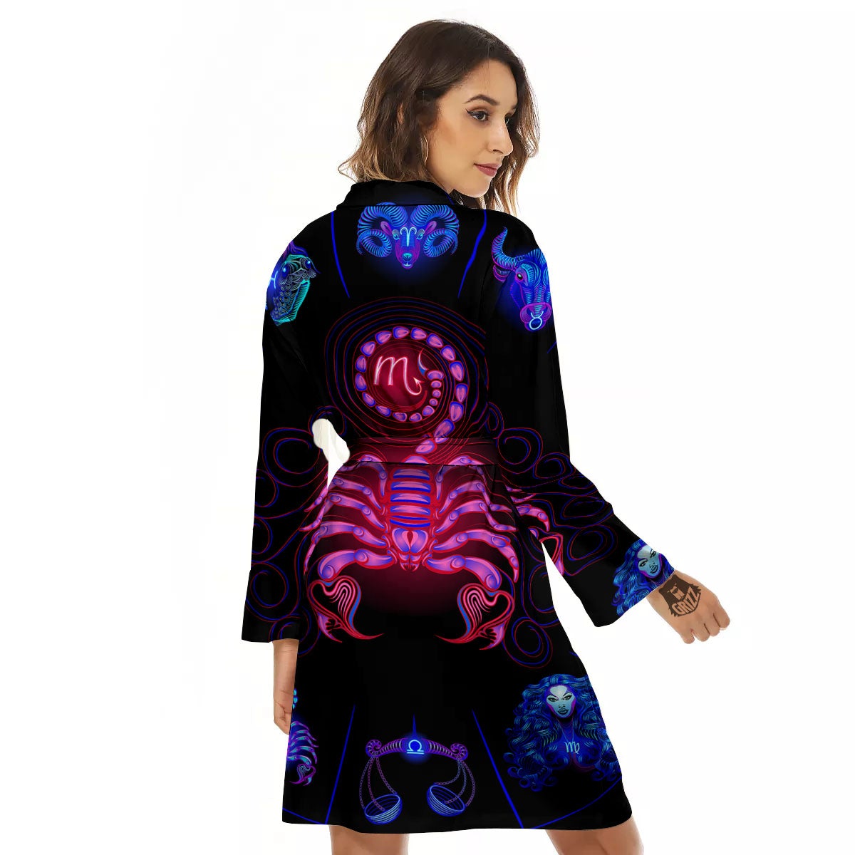 Astrological And Scorpio Signs Print Women's Robe-grizzshop
