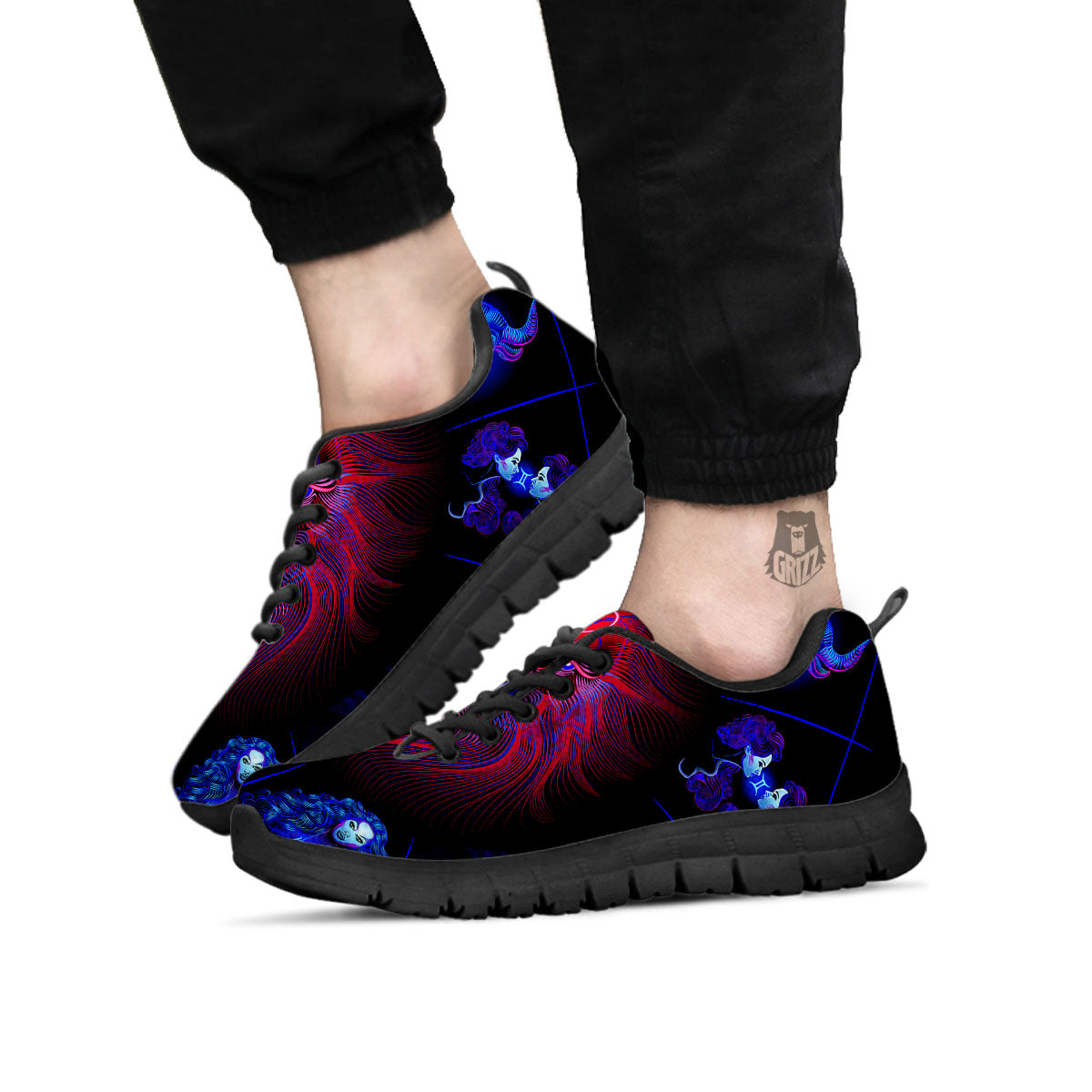 Astrological Leo Signs Leo Print Black Sneaker-grizzshop