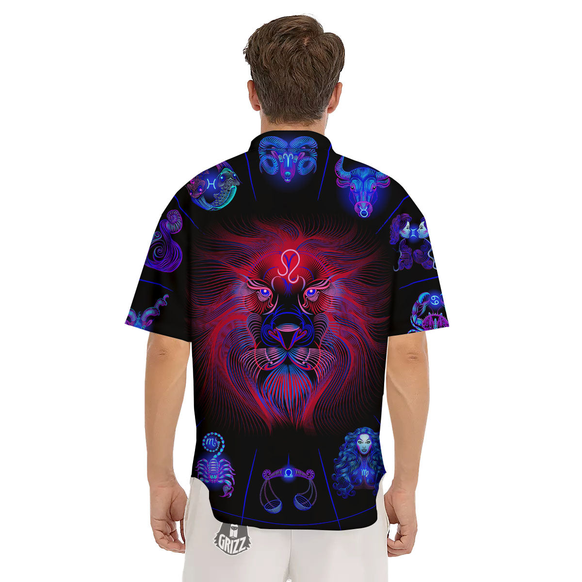 Astrological Leo Signs Leo Print Men's Short Sleeve Shirts-grizzshop