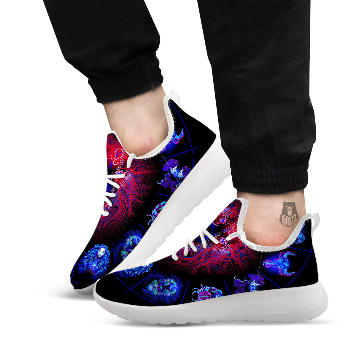 Astrological Leo Signs Leo Print White Athletic Shoes-grizzshop