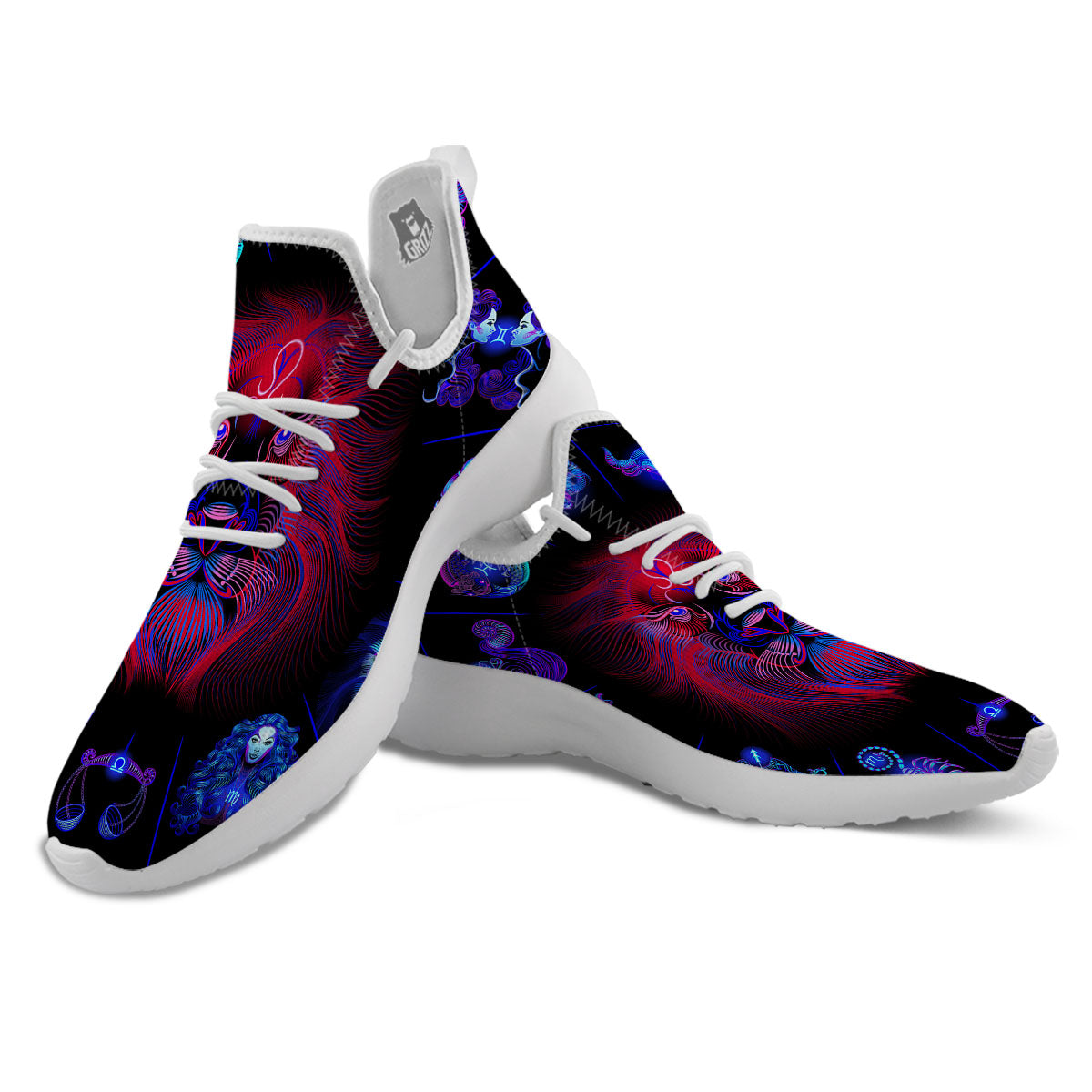 Astrological Leo Signs Leo Print White Athletic Shoes-grizzshop