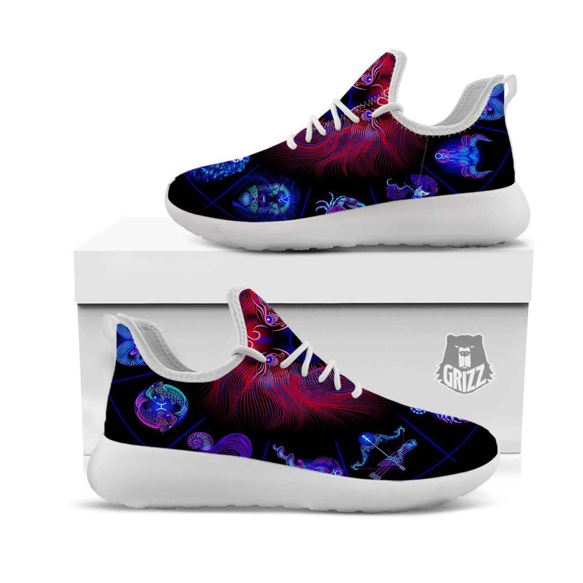 Astrological Leo Signs Leo Print White Athletic Shoes-grizzshop