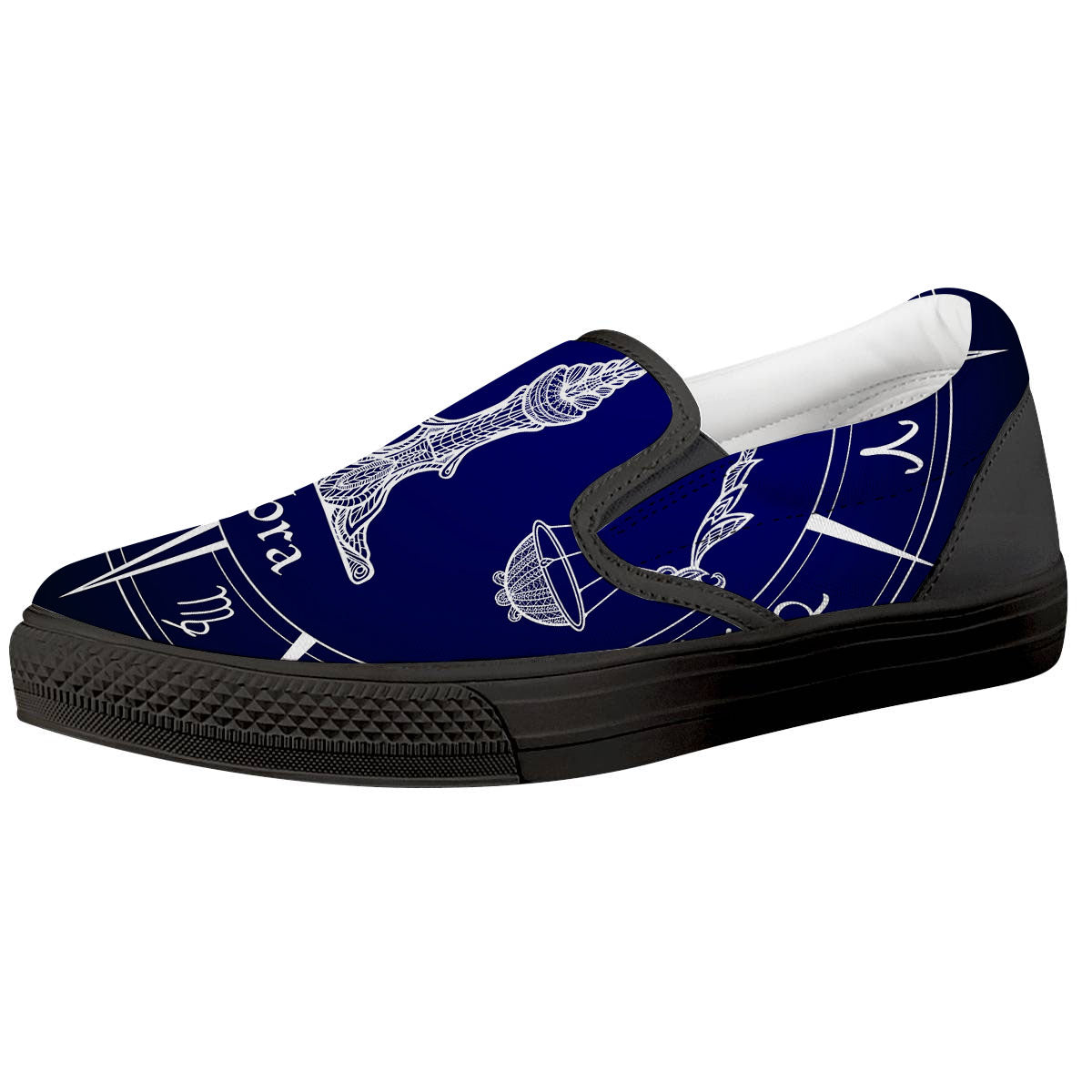 Astrological Libra Signs Libra Print Black Slip On Shoes-grizzshop